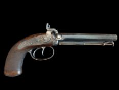 Wm. Jackson of London A 48-Bore Double-Barrelled Side-By-Side Percussion Overcoat Pistol by Wm.