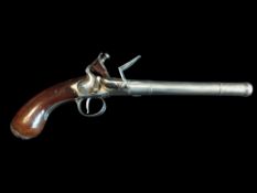 Hughes of Cork A 17-Bore Flintlock Cannon-Barrelled Holster Pistol by Timothy Hughes, Cork, c.