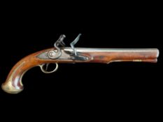 Wheeler of Dublin A Rare Irish 17-Bore Flintlock Holster Pistol for An Officer of The Kilkenny Horse