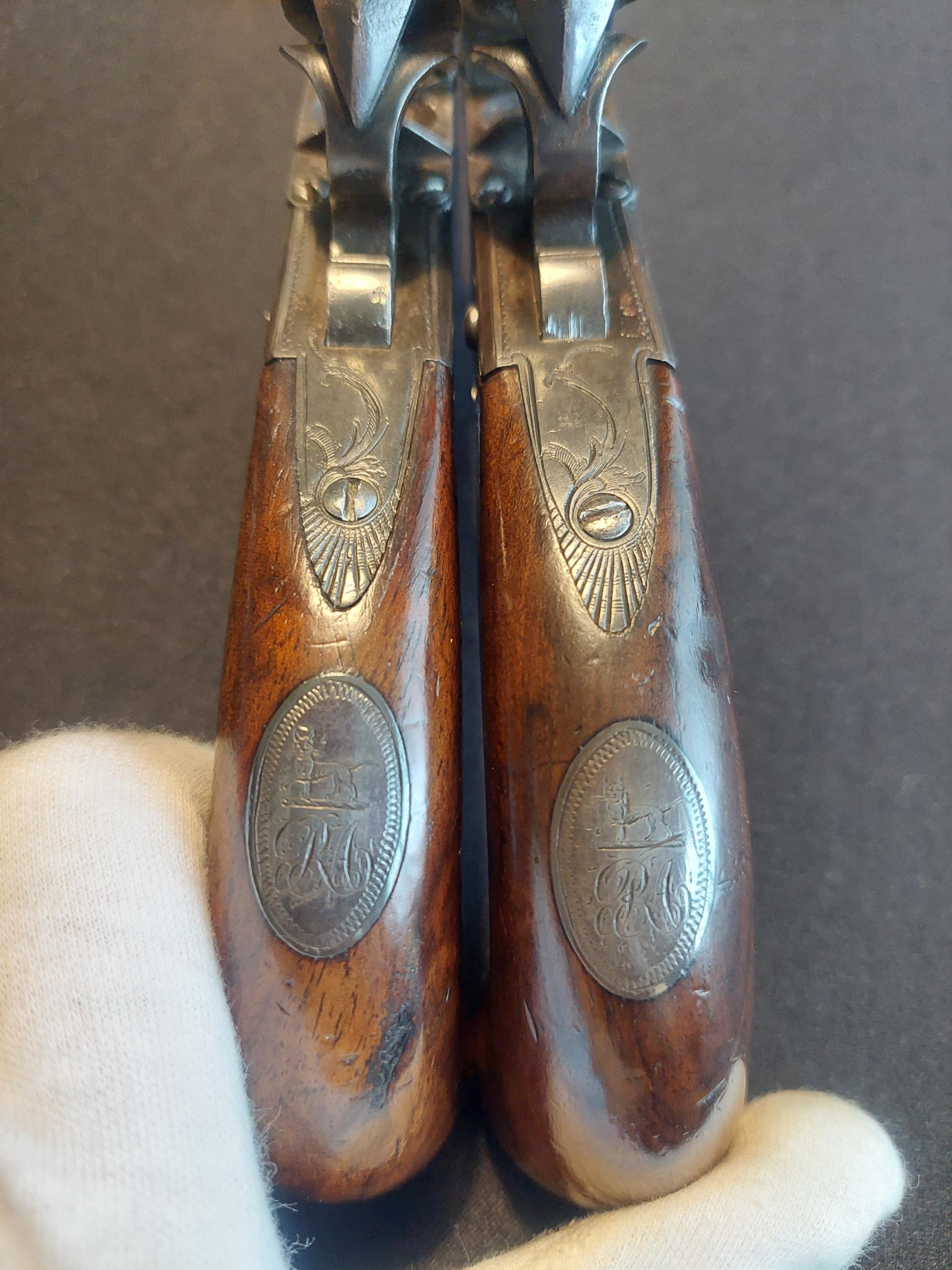 Ransford of Dublin A Pair of Irish 30-Bore Flintlock Overcoat/Cloak Pistols by Ransford, Dublin, - Image 8 of 13