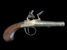 T.Richards of London A 48-Bore Cannon-Barrelled Flintlock Pocket Pistol by Richards. A 2.1” turn-off
