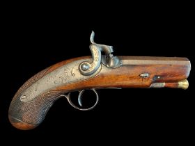 Armstrong of Clonmel An Irish 22-Bore Percussion Pocket Pistol by Armstrong, Clonmel. With sighted