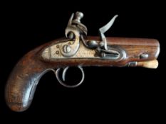 Wm. Trulock of Dublin An Irish 28-Bore Flintlock Overcoat Pistol by Wm. Trulock, Dublin, c1815. A