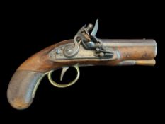 Devereux of Dublin An Irish 20-Bore Flintlock Travelling Pistol by Devereux, circa 1790-1810. A