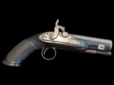 Dempsey of Dublin An Irish 30-Bore Percussion from Flintlock Travelling Pistol by Dempsey. With