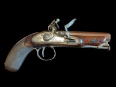 Rafttry A 48-Bore Flintlock Travelling Pistol by Rafttry. A sighted and 8 groove rifled 4½”