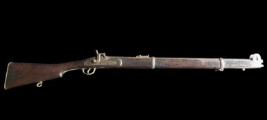 A Curious 40-Bore (0. 485") Military Style Percussion Musket 42½" overall, barrel 27" with folding