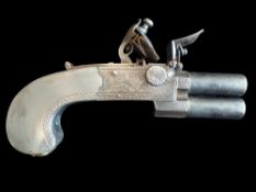Henry Tatham of London A Very Rare Over/Under Tap Action Flintlock Pistol by Royal Gunmaker Henry
