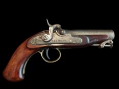 W & J Rigby of Dublin A 20-Bore Percussion from Flintlock Travelling Pistol by W & J Rigby,
