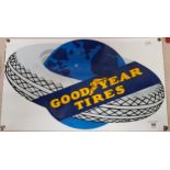 GOODYEAR TIRES ENAMEL SIGN 9" X 16"