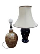 DENBY LAMP AND 1 OTHER