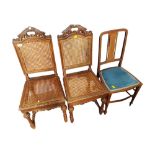 3 VARIOUS ANTIQUE CHAIRS