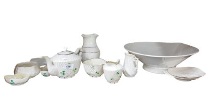 LARGE SHELF LOT OF BELLEEK TO INCLUDE 2ND & 3RD PERIODS