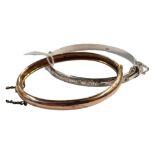 SILVER BANGLE AND ANTIQUE ROLLED GOLD BANGLE
