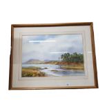 ROBERT EGGINGTON - WATERCOLOUR - LAKE SCENE 54 X 36CMS