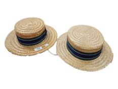 2 STRAW BOATERS HATS