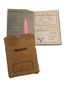 THIRD REICH WORK PASS WITH ORIGINAL COVER