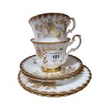 PAIR OF ROYAL ALBERT TRIOS 'GOLDEN GLORY'