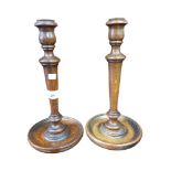 PAIR OF ANTIQUE WOODEN CANDLESTICKS