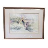 L. MURDOCH WATERCOLOUR - COTTAGE FOR SALE 45 X 29CM