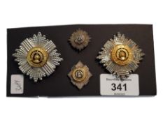 SCOTS GUARDS WARRANT OFFICERS CAP BADGES & COLLARS - 1 SILVER