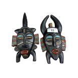 PAIR OF MID CENTURY AFRICAN FACE MASKS