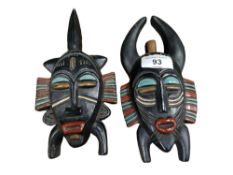 PAIR OF MID CENTURY AFRICAN FACE MASKS