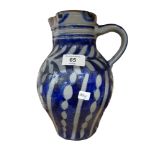 BLUE POTTERY JUG - 26CMS HIGH