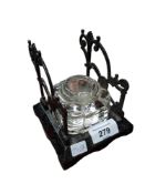 ANTIQUE INKWELL & PEN STAND
