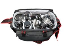 PENTAX CAMERA IN BAG WITH ASSORTED LENSES