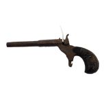 PISTOL WITH 4.5" BARREL OCTAGONAL TO ROUND. DECORATIVE GRIPS. A/F. 0.22" BORE