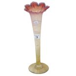 RUBY GLAS TRUMPET SHAPED FLOWER VASE