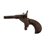 RIM FIRE DEACTIVATED MINIATURE PISTOL. LOADING FLAP MISSING. ACTION WORKING. 0.18" BORE