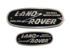 2 METAL REPRODUCTION LAND ROVER SIGNS