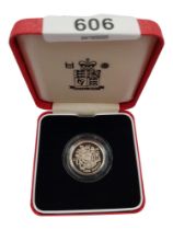 CASED 1998 UK SILVER PROOF PIEDFORT ONE POUND COIN WITH CERTIFICATE