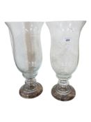 2 GLASS CANDLE HOLDERS