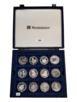 CASED SET OF 36 VARIOUS 1 OZ FINE SILVER COINS