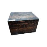 ANTIQUE CORAMANDEL WOOD 2 DRAWER TRAVELING BOX