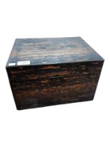 ANTIQUE CORAMANDEL WOOD 2 DRAWER TRAVELING BOX