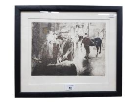 LIMITED EDITION FRAMED SIGNED PRINT - CASTLEWELLAN HORSE FAIR