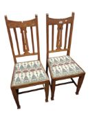 PAIR OF OAK ARTS AND CRAFTS CHAIRS