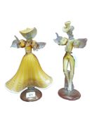 PAIR OF GLASS FIGURES