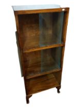 1950S MAHOGANY BOOKCASE SLIDING GLASS DOORS