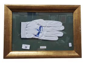 FRAMED SIGNED GLOVE KENNY PERRY WITH C.O.A