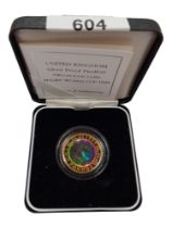 CASED SILVER PROOF PIEDFORT TWO POUND COIN RUGBY WORLD CUP 1999 WITH CERTIFICATE