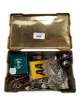 GOOD TIN LOT TO INCLUDE SILVER, COINS ETC