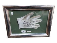 FRAMED SIGNED GLOVE ROD PAMPLING WITH C.O.A