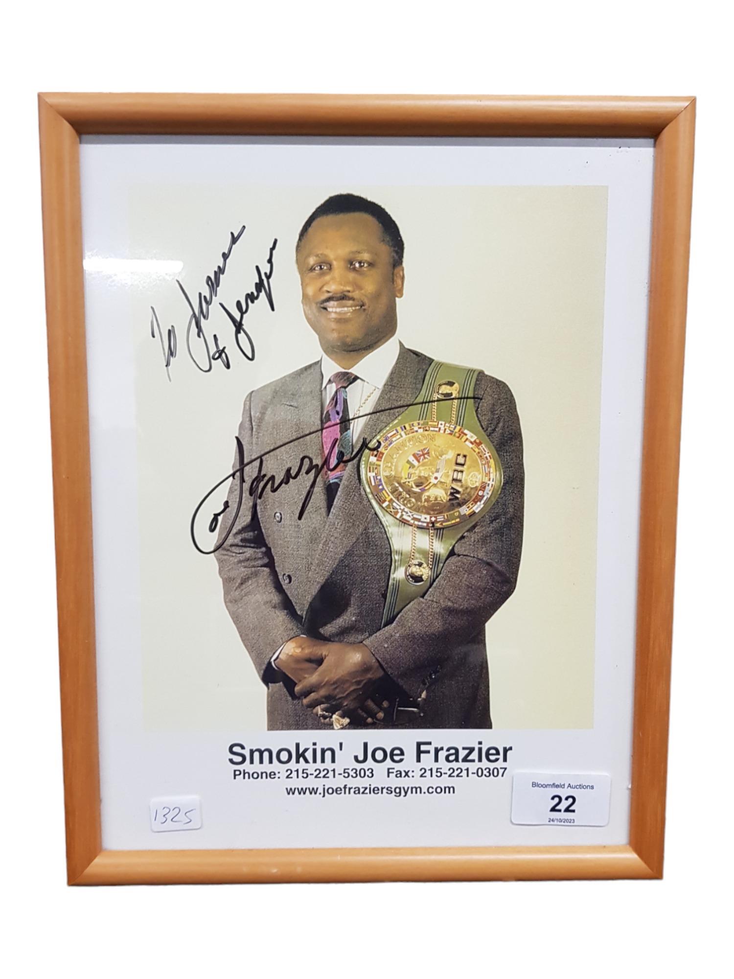 SIGNED SMOKIN JOE FRAZIER PHOTOGRAPH