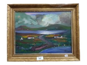 JIMMY BINGHAM - OIL ON BOARD - IRISH LANDSCAPE 35 X 26 CMS