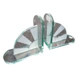 PAIR OF ART DECO STYLE GLASS BOOKENDS